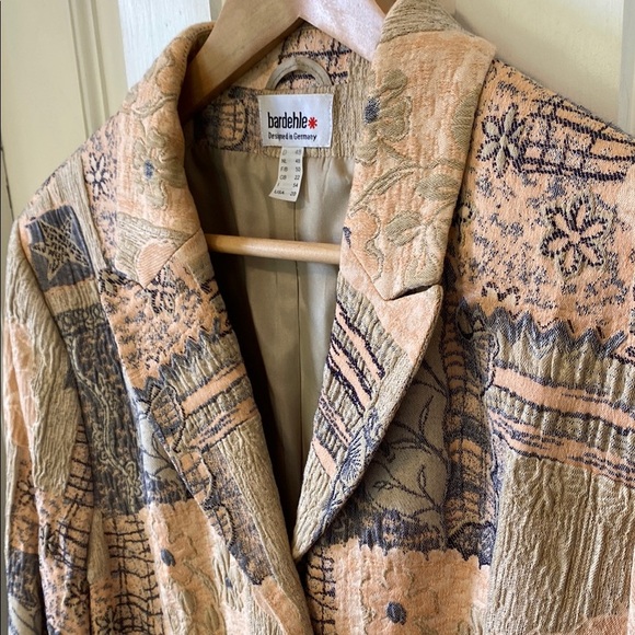 Women's Patchwork Pink Floral Blazer Cottagecore Boho Made in Germany Vintage - Picture 9 of 16